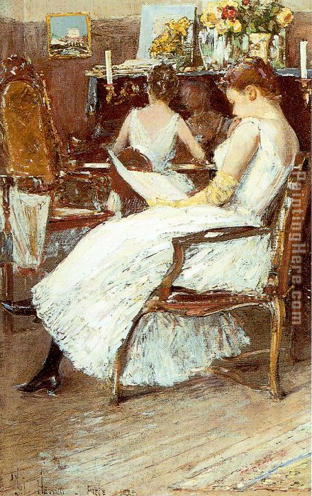 Mrs. Hassam and Her Sister painting - childe hassam Mrs. Hassam and Her Sister art painting